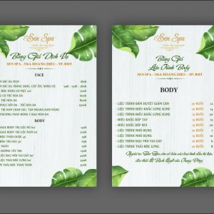 Menu Giấy.